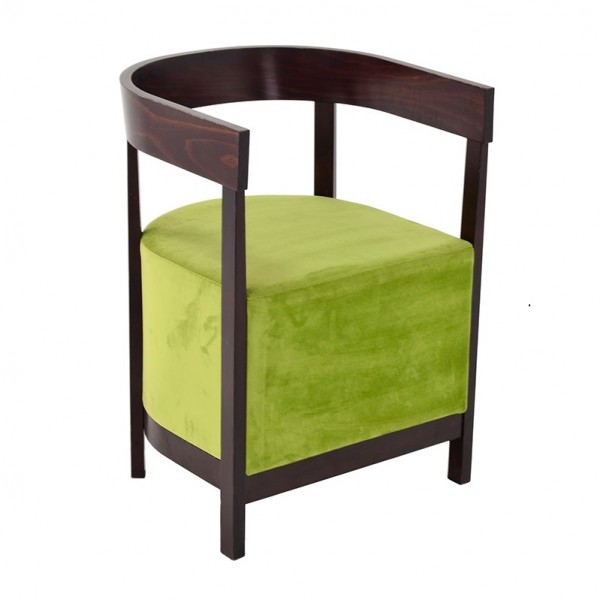 Ravel Beechwood Mid Century Modern Commercial Hospitality Restaurant Indoor Custom Upholstered Dining Arm Chair